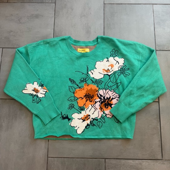 Anthropologie Maeve X Sonal Nathwani Camryn Cropped Crewneck Sweater - Picture 2 of 4